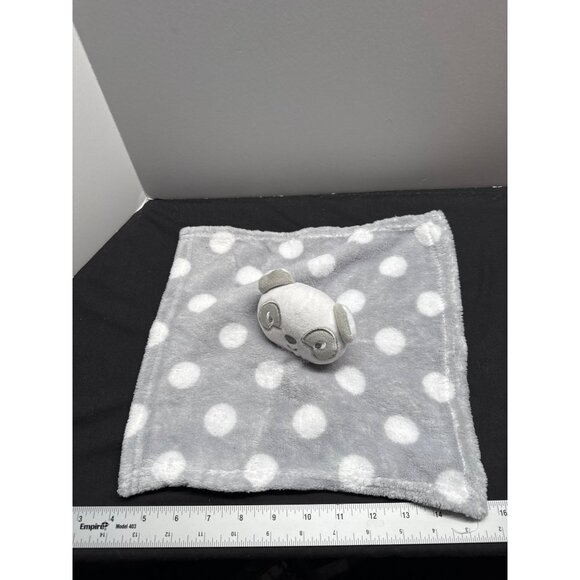 Cudlie Baby Panda Security Blanket Gray & White Polka Dot 100% Polyester Made In - Picture 3 of 5